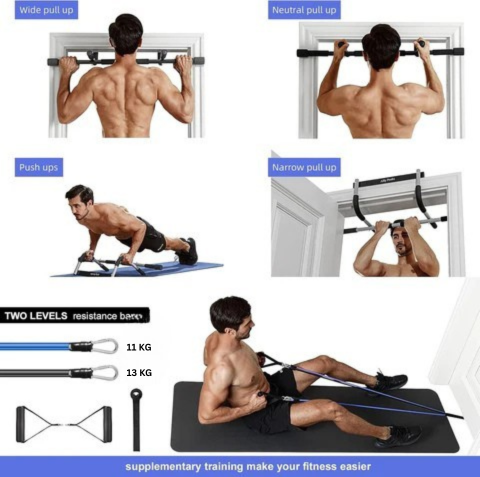 Heavy Duty Pull-up Bar for Door Frame – Maximum 200 Kg Capacity-Black-State of Style