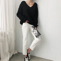 HeleensShirt | Women's Soft & Stylish V-Neck Sweater-Black-One size-State of Style