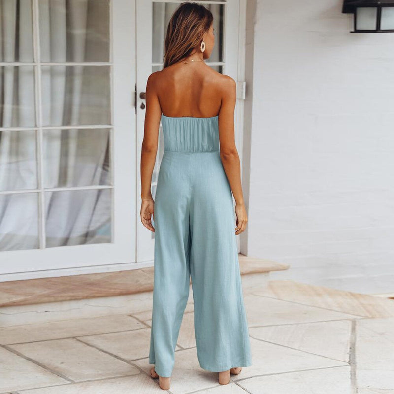HelenasSuit | Women's Stylish Open-Back Jumpsuit-White-S-State of Style