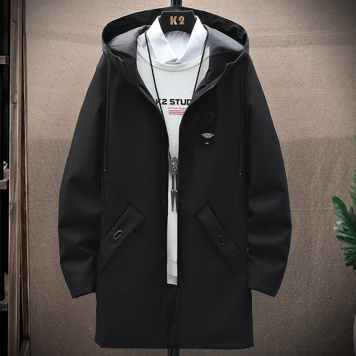 HenkjansJacket | Men's Stylish Longline Jacket-Black-S-State of Style