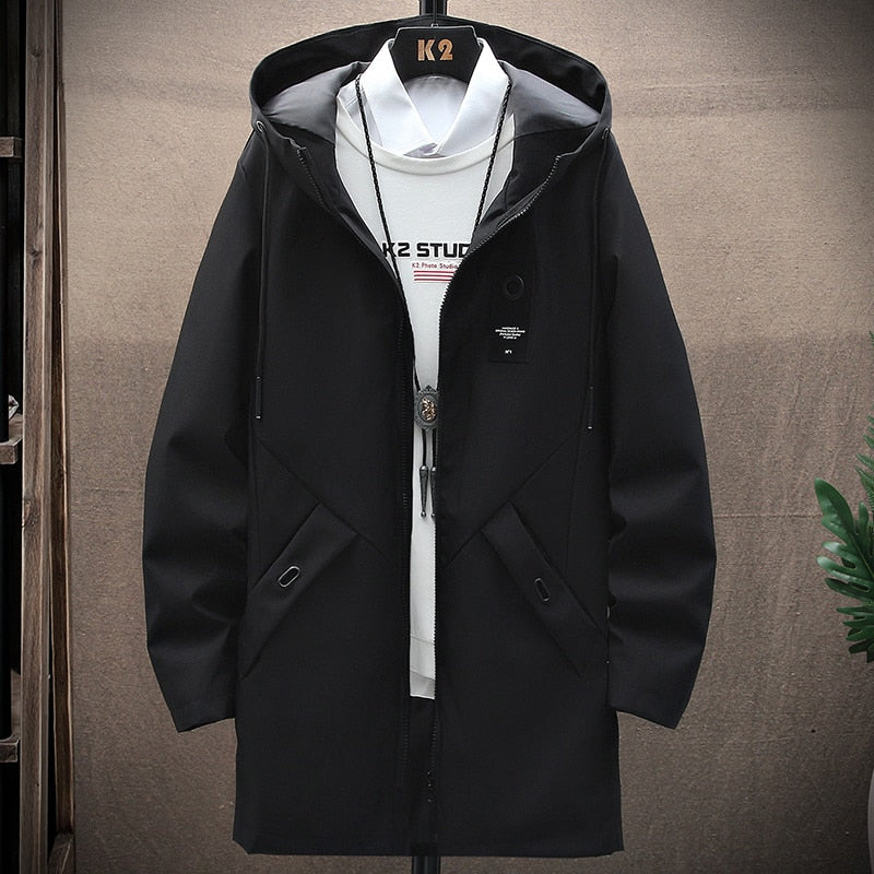 HenkjansJacket | Men's Stylish Longline Jacket-Black-S-State of Style
