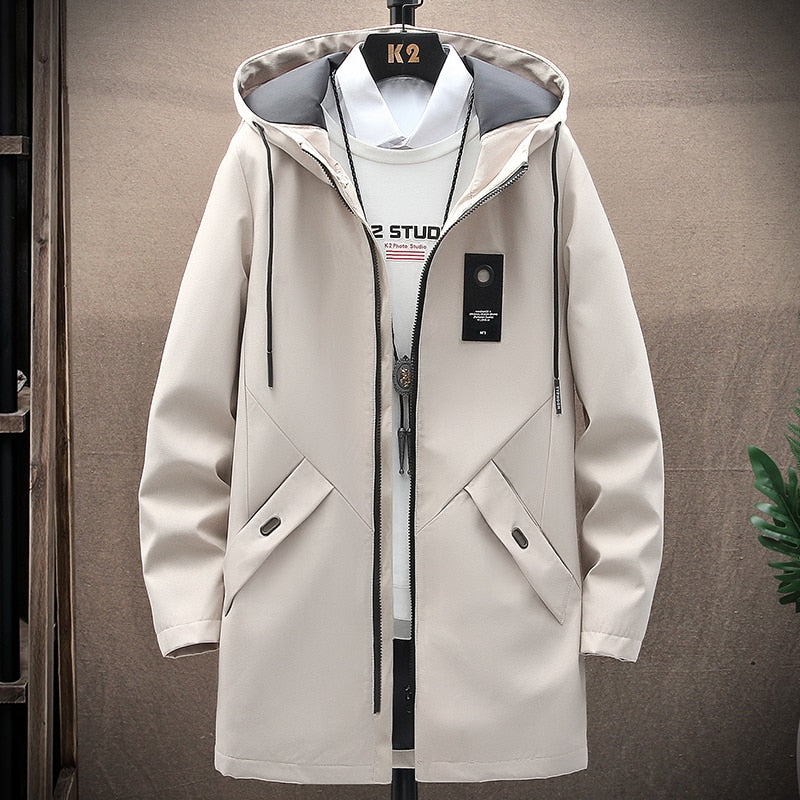 HenkjansJacket | Men's Stylish Longline Jacket-Khaki-S-State of Style