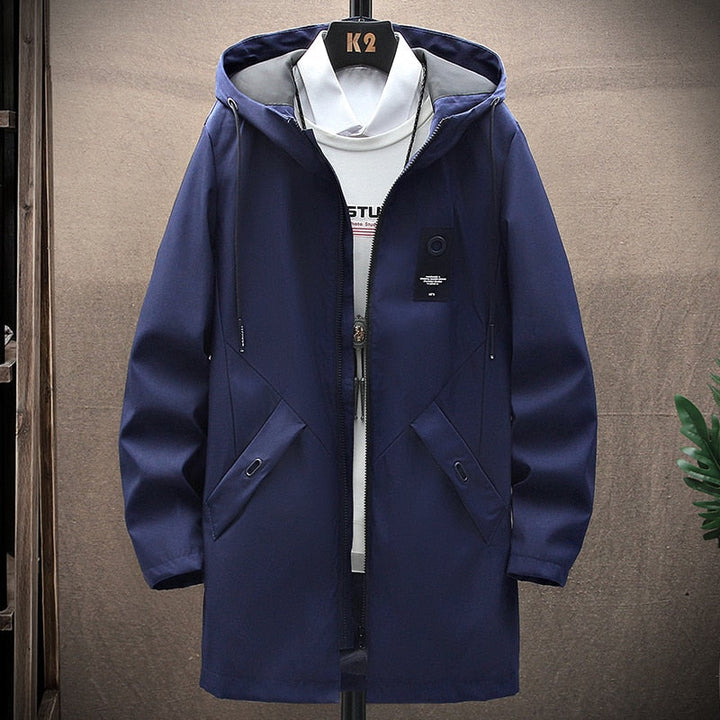 HenkjansJacket | Men's Stylish Longline Jacket-Navy Blue-S-State of Style