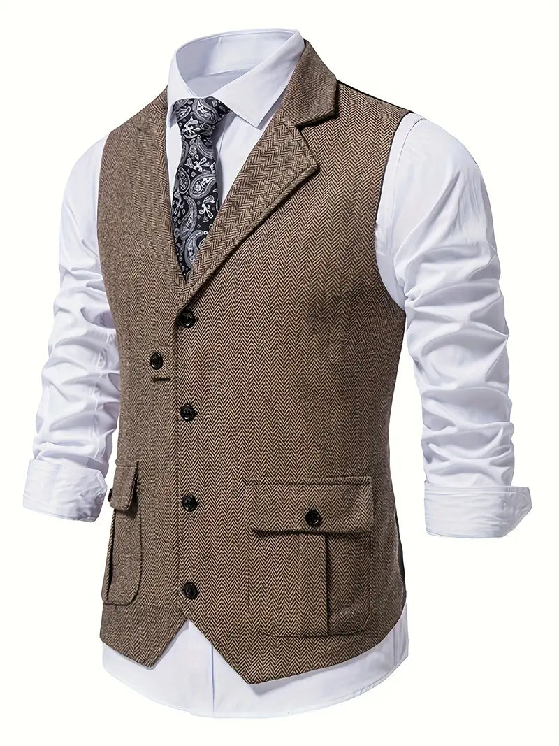 Herringbone Blazer for Men - Niklas-Khaki-S-State of Style