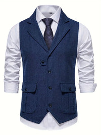 Herringbone Blazer for Men - Niklas-Navy Blue-S-State of Style