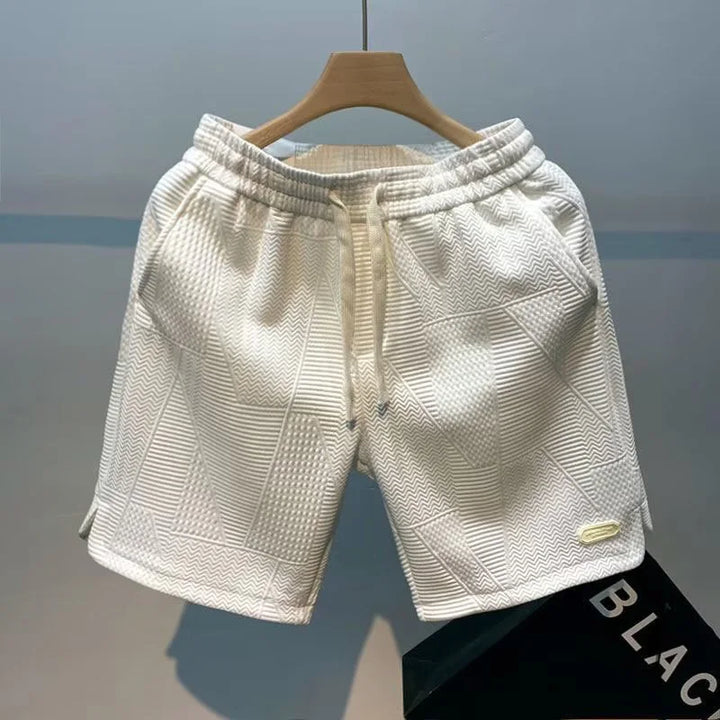 Herringbone men's shorts with Ice-Silk technology – Milo-Black-S-State of Style