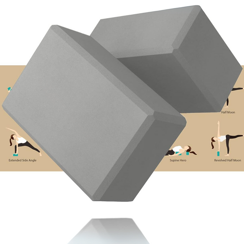 High Density EVA Foam Yoga Blocks (2 Pieces)-Grey-State of Style