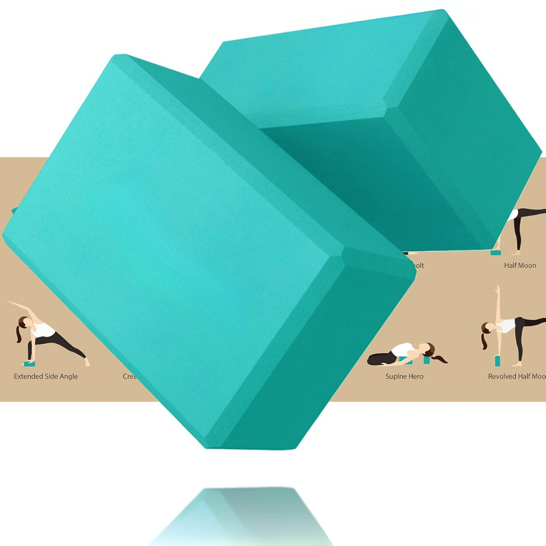 High Density EVA Foam Yoga Blocks (2 Pieces)-Turquoise-State of Style