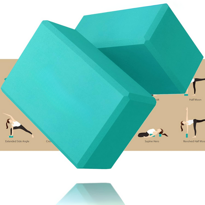 High Density EVA Foam Yoga Blocks (2 Pieces)-Turquoise-State of Style
