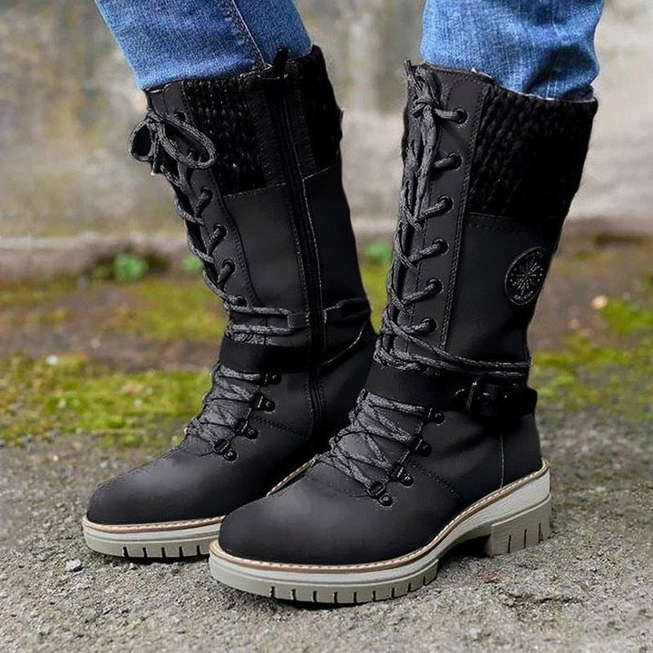 High Ladies Boots with Orthopaedic Sole - Amelia-White-5-State of Style