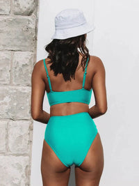 High Waist Bikini Set – Eliva-Burgundy red-S-State of Style