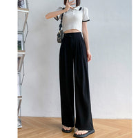 High-Waist Casual Women's Trousers with Wide Leg – Emilia-Black-S-State of Style