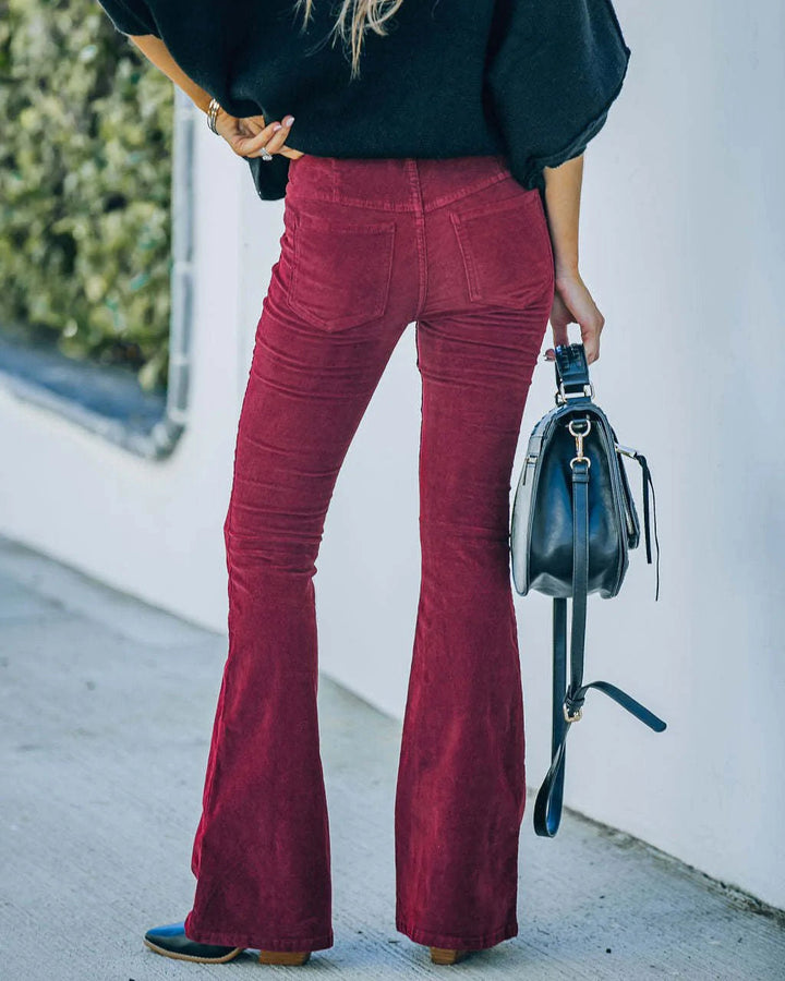 High Waist Flare Pants for Women – Noa-Bordeaux red-S-State of Style