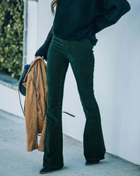 High Waist Flare Pants for Women – Noa-Dark green-S-State of Style