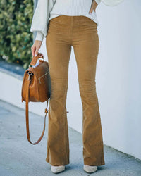 High Waist Flare Pants for Women – Noa-Khaki-S-State of Style