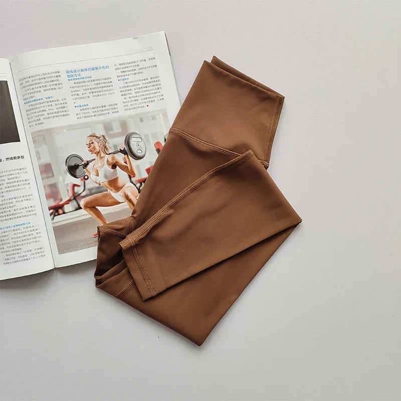 High Waist Hip Lift Yoga Legging - Aria-Brown-S-State of Style