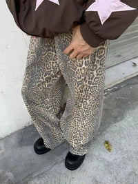 High-waisted ladies' trousers with leopard print – Selina-S-State of Style