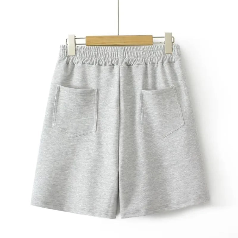 High-Waisted Plus-Size Shorts with Drawstring Waist-Black-3XL-State of Style