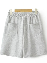High-Waisted Plus-Size Shorts with Drawstring Waist-Black-3XL-State of Style