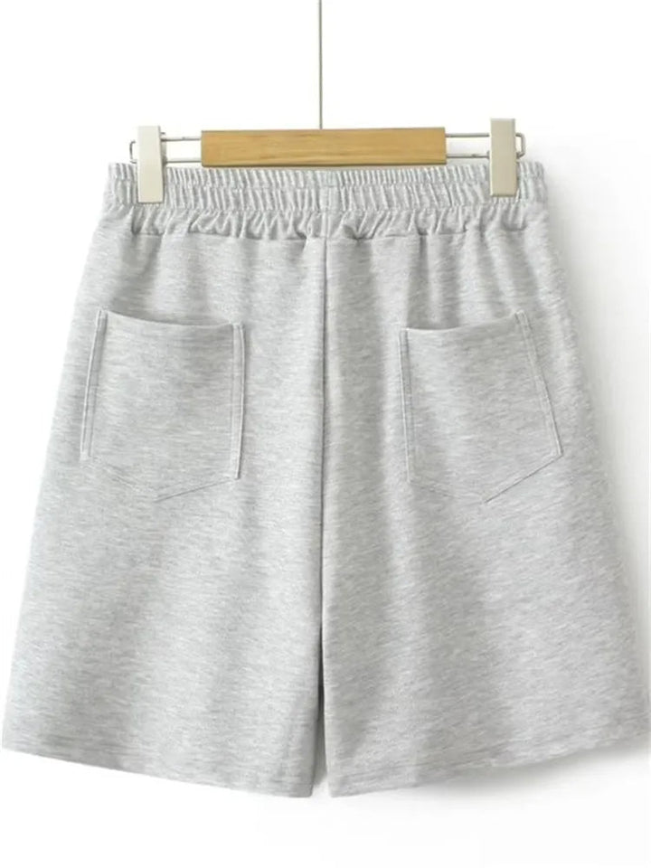 High-Waisted Plus-Size Shorts with Drawstring Waist-Black-3XL-State of Style