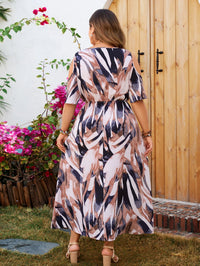 High-Waisted Plus Size Summer Dress-Multicolour-2XL-State of Style