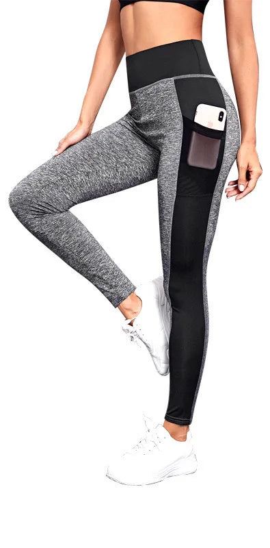 High-Waisted Plus Size Yoga Leggings with Pocket-Peach Blush-2XL-State of Style