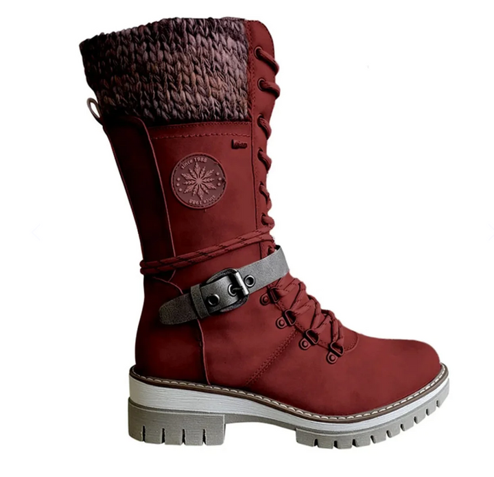 High Women's Boots with Orthopedic Sole - Amelia-Red-3.0-State of Style