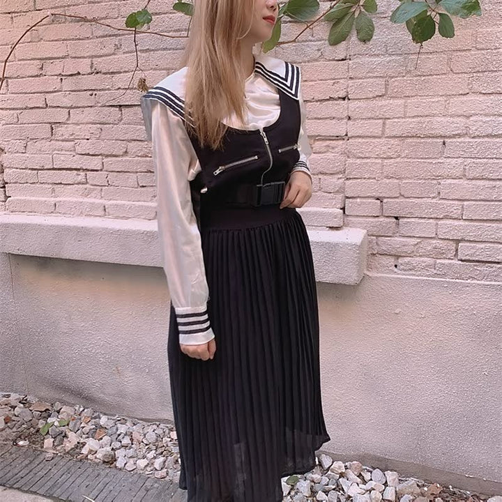 HighDress | Women's Elegant Pleated Skirt-Black-S-State of Style