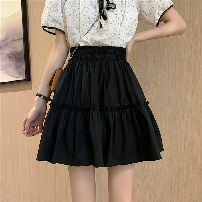 HighSkirt | Women's Elegant High-Waist Skirt-Black-S-State of Style
