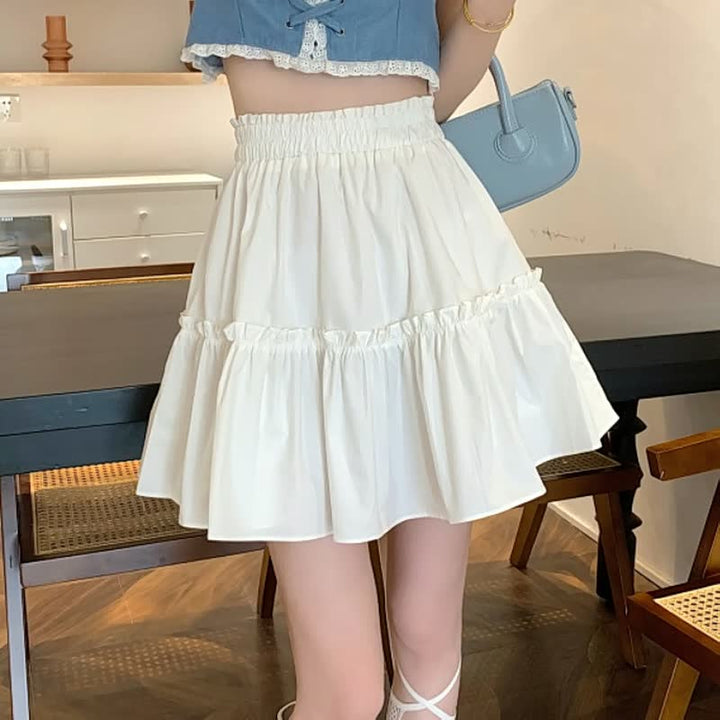 HighSkirt | Women's Elegant High-Waist Skirt-White-S-State of Style
