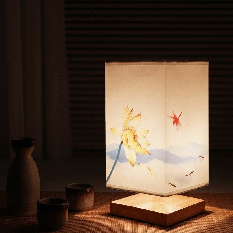 HikariGlow Japanese-Scandinavian Table Lamp-Lotus-State of Style