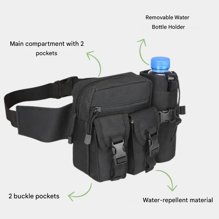 Hip bag for Walking and Cycling - AdventureBelt-Black-State of Style
