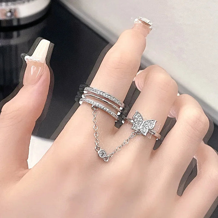 Hip Hop Silver Party Ring | Tassel Sparkler-Juju-State of Style