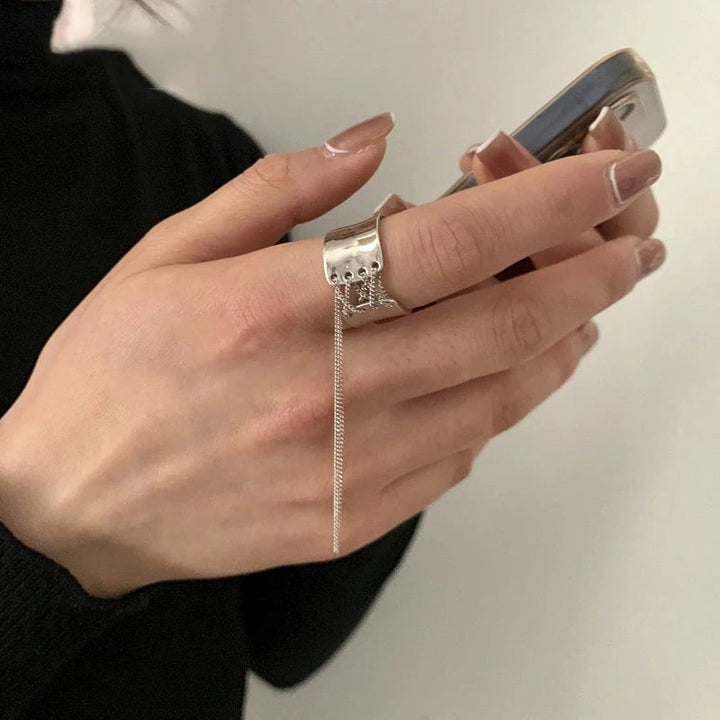 Hip Hop Silver Party Ring | Tassel Sparkler-Nami-State of Style