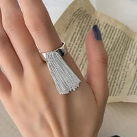 Hip Hop Silver Party Ring | Tassel Sparkler-Nora-State of Style