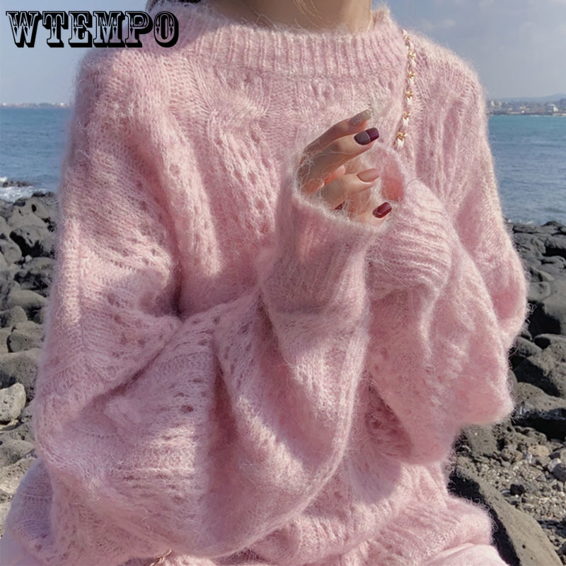 Hollow Sweaters | Women's Trendy Knitwear-Pink-S-State of Style