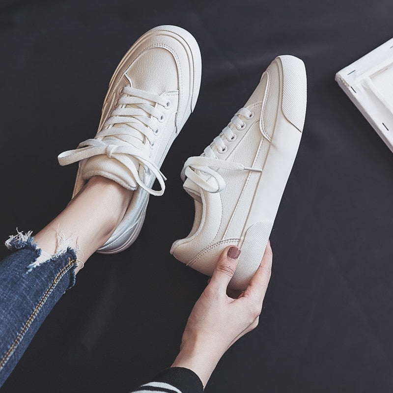 HollySneaks | Women's Comfortable Everyday Sneakers-White Gold-4.5-State of Style