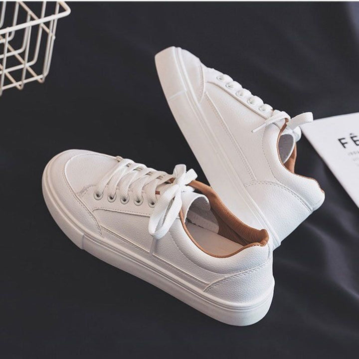 HollySneaks | Women's Comfortable Everyday Sneakers-White Gold-4.5-State of Style