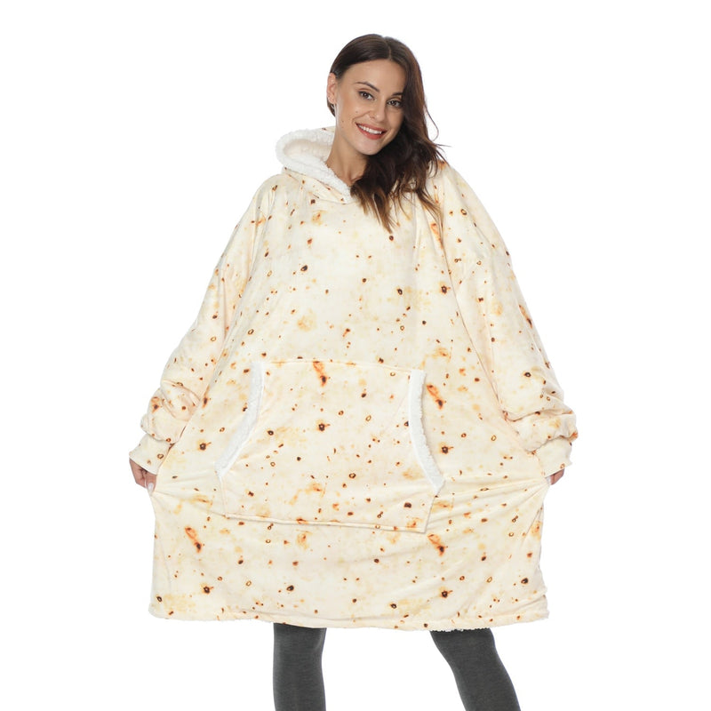 Hoodie & Blanket | Wonderful combination of a soft hoodie and a comfortable blanket in one!-Washed Pink & White-State of Style