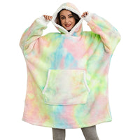 Hoodie & Blanket | Wonderful combination of a soft hoodie and a comfortable blanket in one!-Washed Pink & White-State of Style
