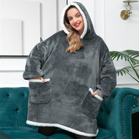 Hoodie & Blanket | Wonderful combination of a soft hoodie and a comfortable blanket in one!-Washed Pink & White-State of Style