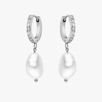 Hoops with freshwater pearls - Arina-Silver-State of Style