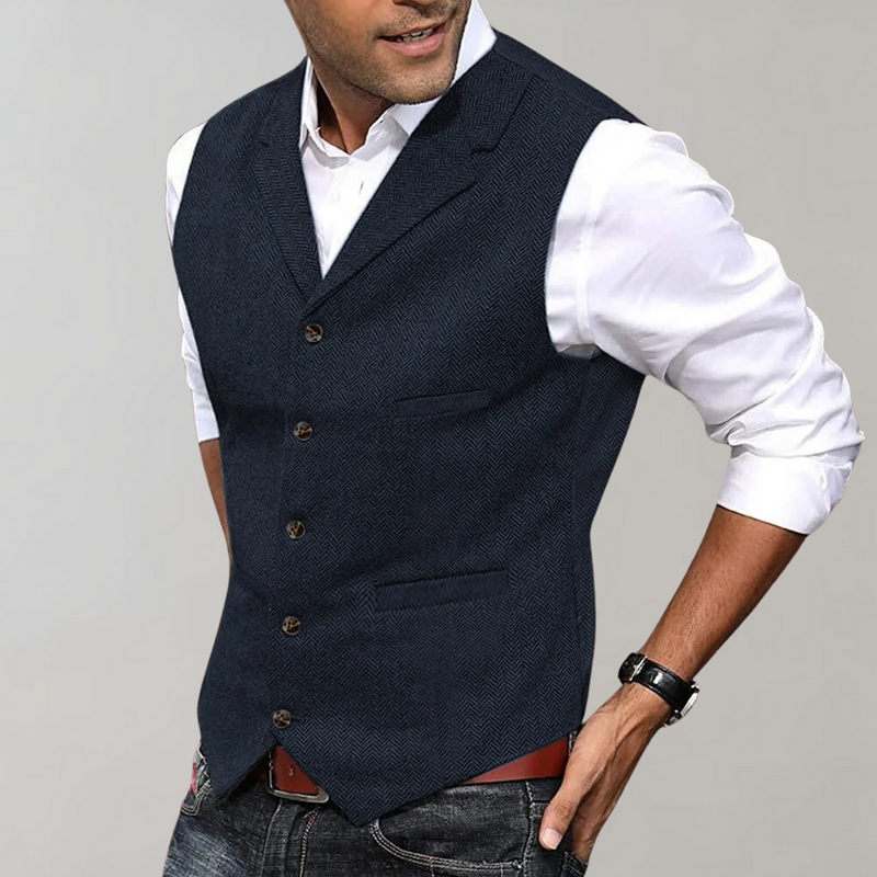 Hugo - Casual Chic Gilet for Men-Marine blue-XS-State of Style