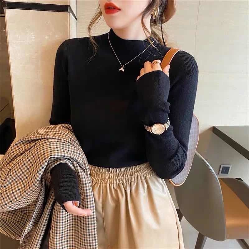 HuibShirt | Women's Elegant Subtle-Tone Sweater-Black-S-State of Style