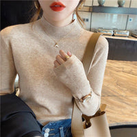HuibShirt | Women's Elegant Subtle-Tone Sweater-Light Brown-S-State of Style