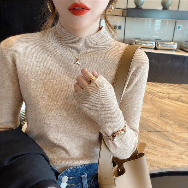 HuibShirt | Women's Elegant Subtle-Tone Sweater-Light Brown-S-State of Style