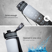HydraHero Water Bottle with Timeline - Stay Fresh, Stay Hydrated!-Black/White-State of Style