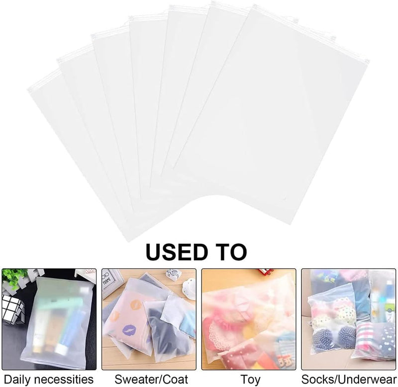 Reusable Matte Zip Bags – 40-Pack Clothing Storage Covers with Ventilation Holes