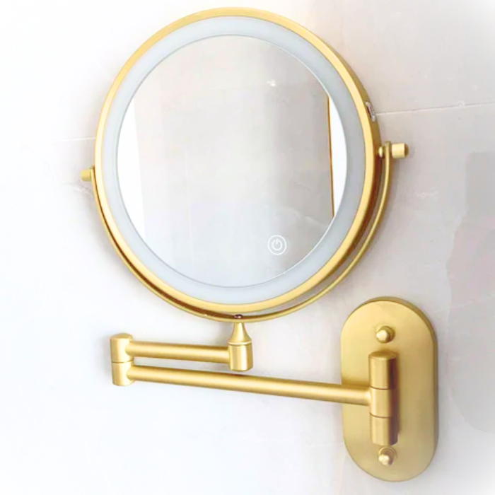 Illuminated Makeup Mirror - LumiAura-Gold-State of Style