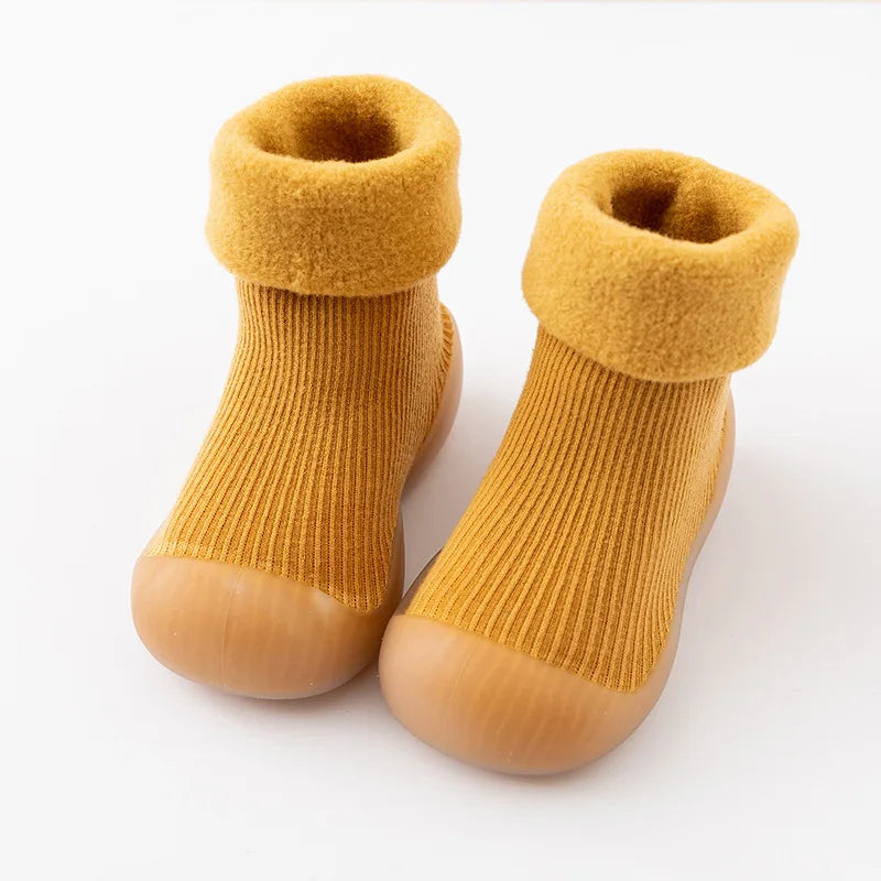 Autumnal non-slip toddler socks with rubber soles – buy one, get one free